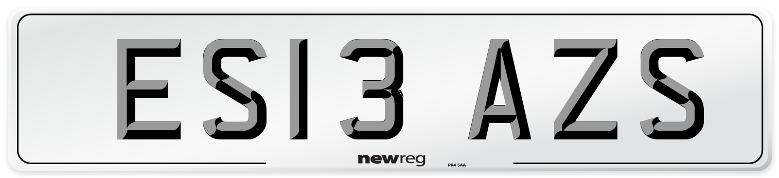 ES13 AZS Number Plate from New Reg